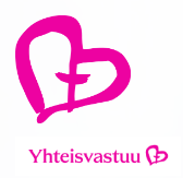 sydän jossa keskellä risti, alla teksti Yhteisvastuu